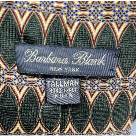 Barbara Blank New York Mens Neck Tie Multicolor Geometric Tie All Silk Handmade - Picture 9 of 10